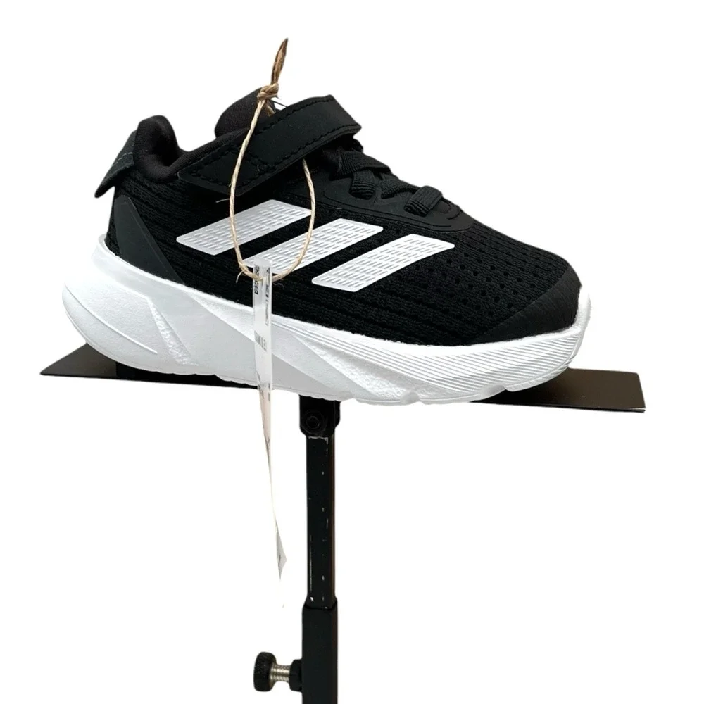 Adidas Duramo Baby Infant Boys Slip-on Sneaker Size 5 Black-White Flexible Shoes